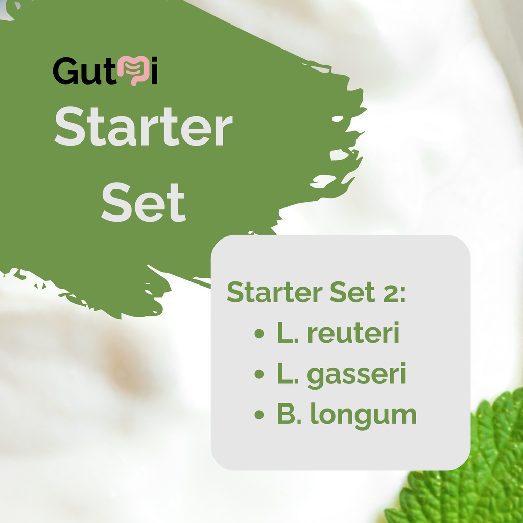 GutMi | L. reuteri + L. gasseri + B. longum | Joghurt Starter Set | Starterkulturen | 3er Pack